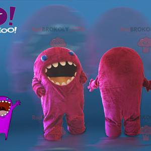 Roze monster mascotte. Yahoo-mascotte - Redbrokoly.com